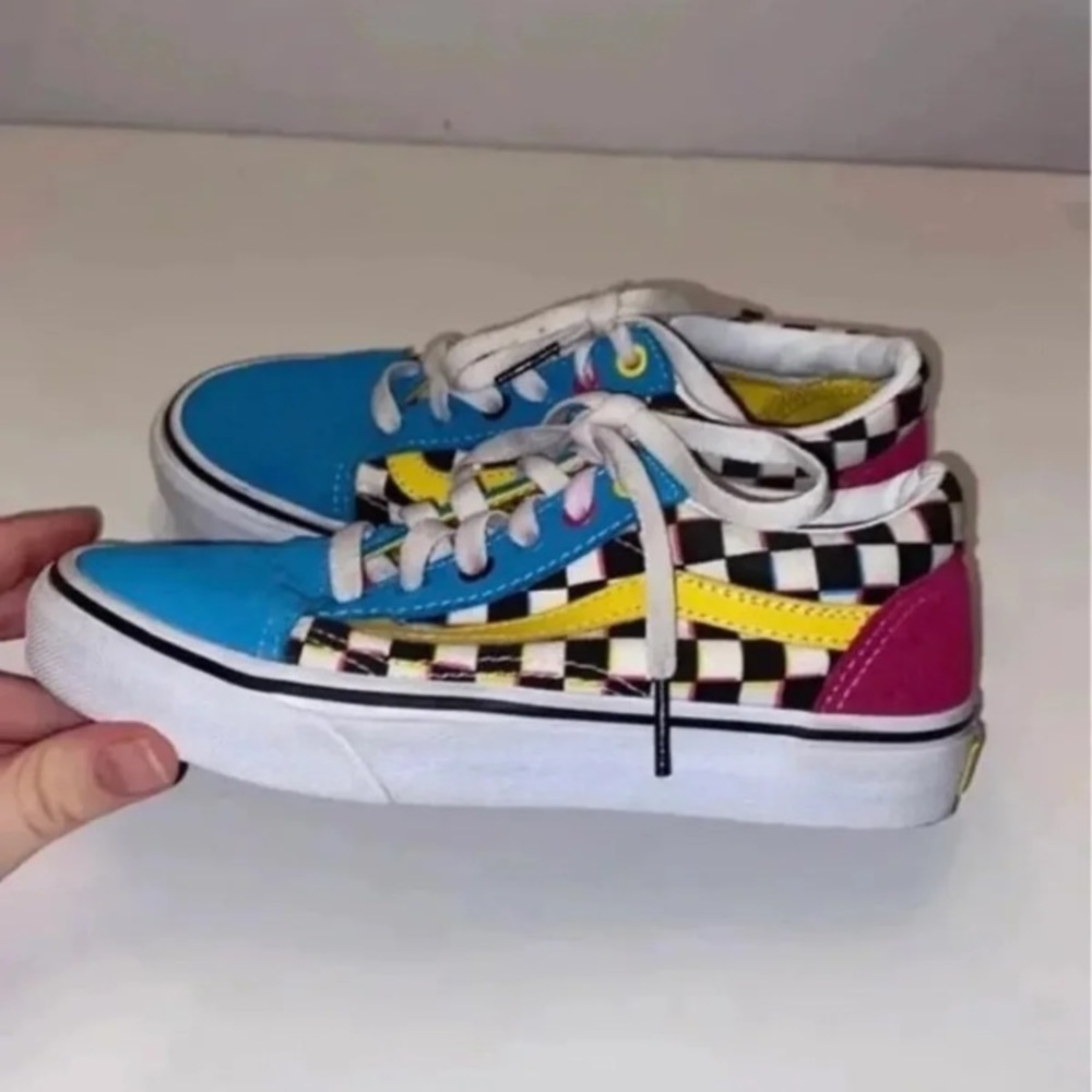 Old Skool Crazy Checker Vans kids size 3